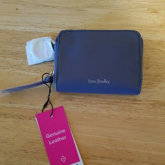 NWT Vera Bradley Leather Small Wallet RFID Gray - Picture 5 of 7